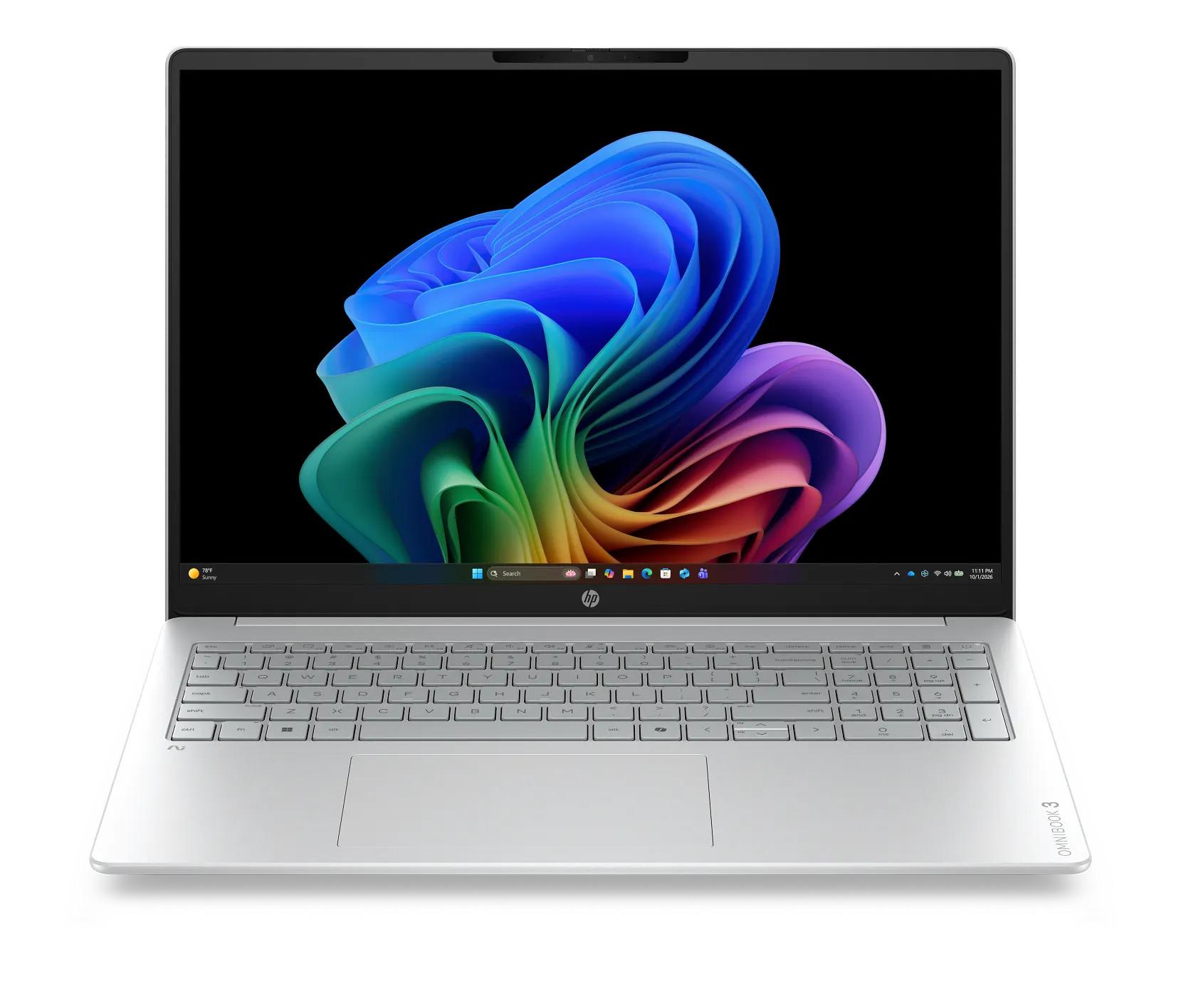 HP OmniBook 3 16" 2K IPS Laptop – Intel Core 5 (6-Core), 8GB DDR5, 512GB PCIe Gen4, Glacier Silver
